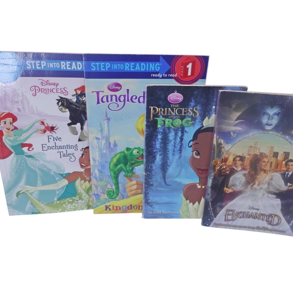 Disney Princess Book Lot Tangled Princess and the Frog Enchanted Tales